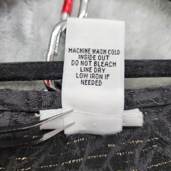 Vintage Graff Beaded Embroidered Tie Rope Belted Tunic Top Size L Black Gold - Picture 9 of 12